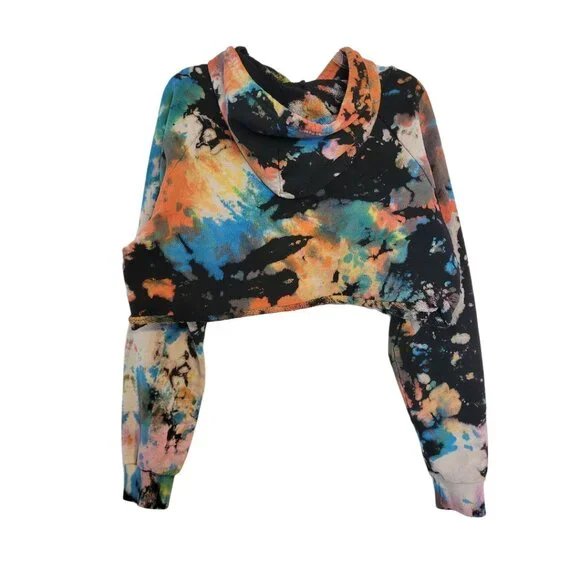 Big Bud Press CROPPED Rainbow Magic Waters Tie Dye Hoodie and Sweat Pants Set - Picture 3 of 11